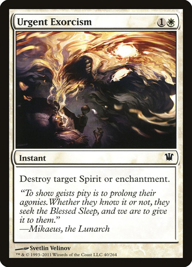 Urgent Exorcism [Innistrad] | Impulse Games and Hobbies