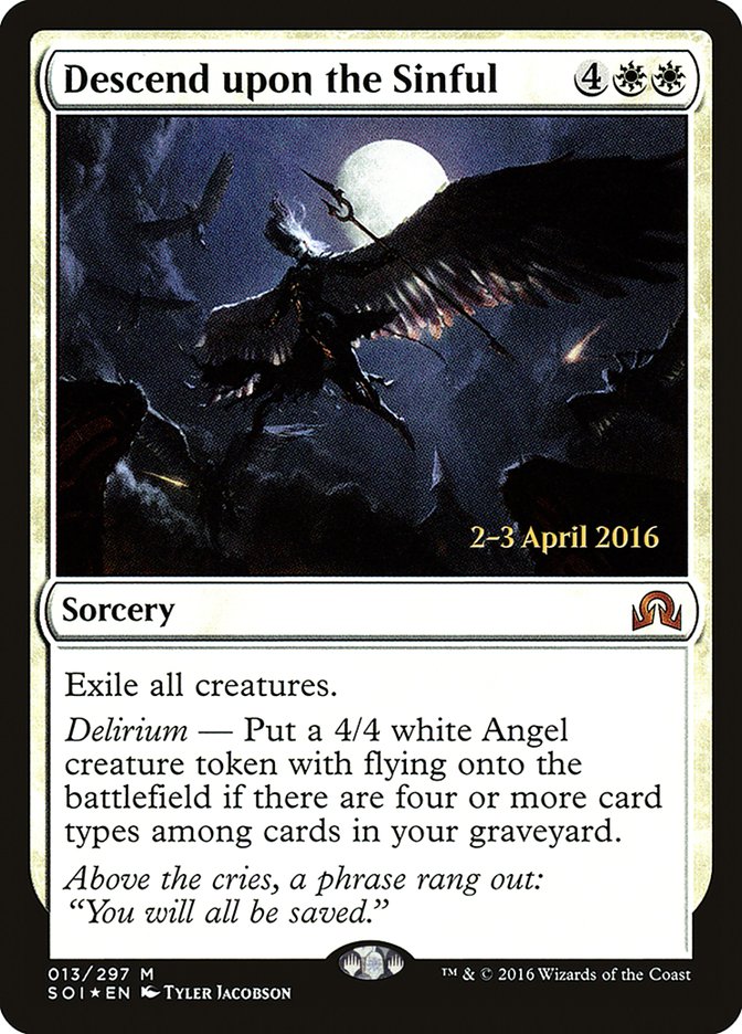 Descend upon the Sinful [Shadows over Innistrad Prerelease Promos] | Impulse Games and Hobbies