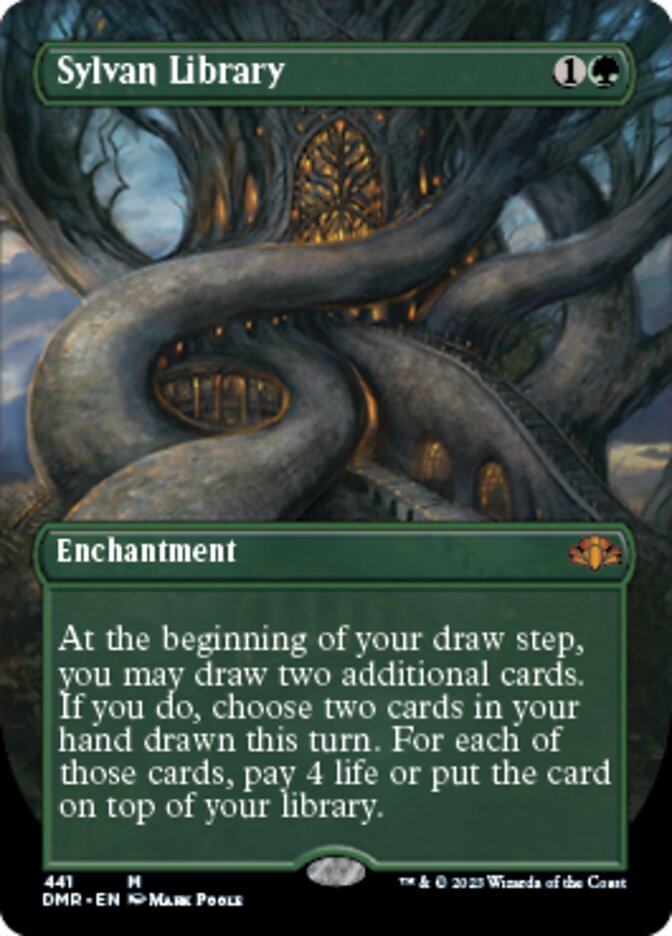 Sylvan Library (Borderless Alternate Art) [Dominaria Remastered] | Impulse Games and Hobbies