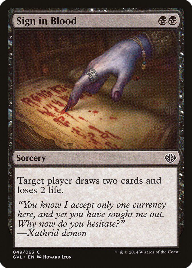 Sign in Blood (Garruk vs. Liliana) [Duel Decks Anthology] | Impulse Games and Hobbies