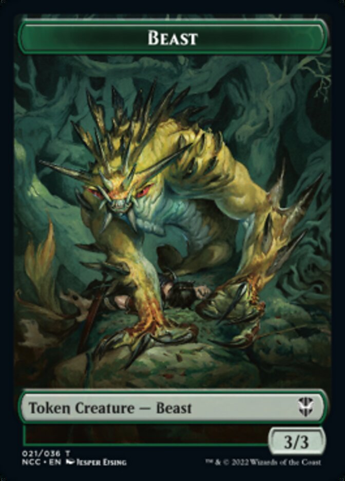 Beast // Saproling Double-sided Token [Streets of New Capenna Commander Tokens] | Impulse Games and Hobbies