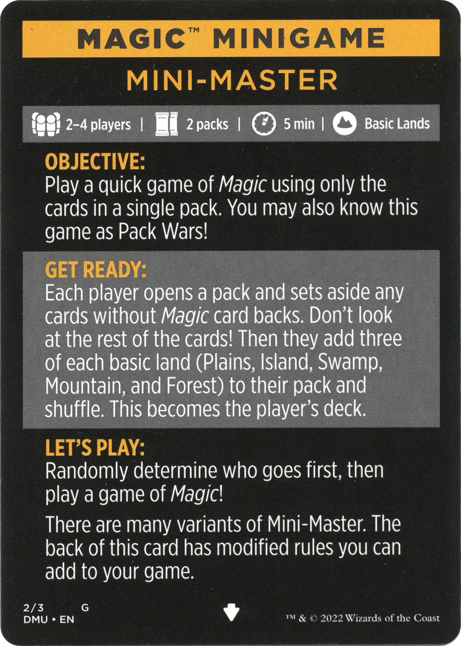 Mini-Master (Magic Minigame) [Dominaria United Minigame] | Impulse Games and Hobbies