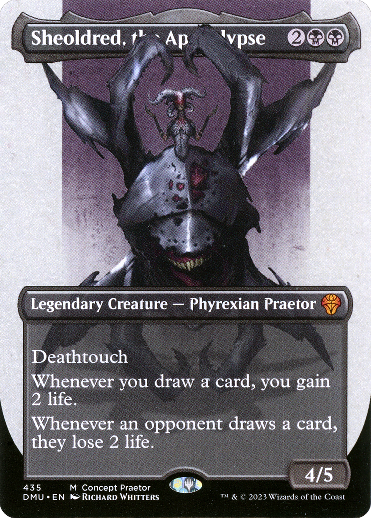 Sheoldred, the Apocalypse (Borderless Concept Praetors) [Phyrexia: All Will Be One] | Impulse Games and Hobbies