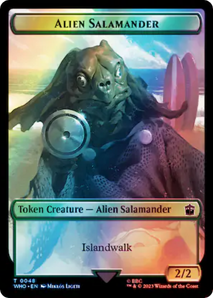 Dalek // Alien Salamander Double-Sided Token (Surge Foil) [Doctor Who Tokens] | Impulse Games and Hobbies