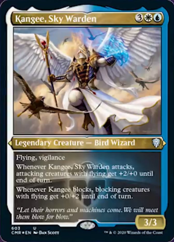 Kangee, Sky Warden (Etched) [Commander Legends] | Impulse Games and Hobbies