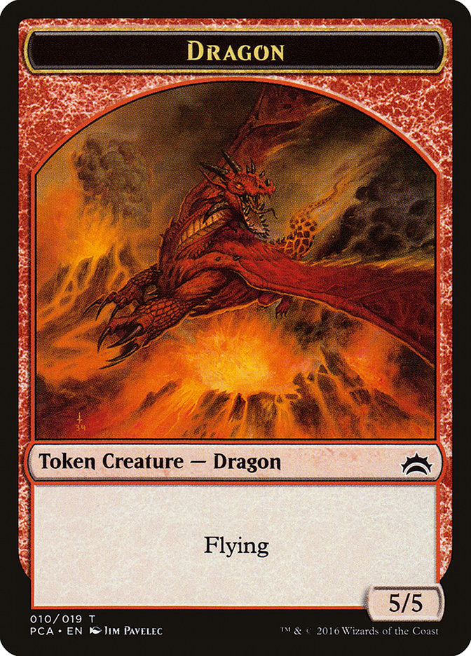 Dragon // Saproling Double-Sided Token [Planechase Anthology Tokens] | Impulse Games and Hobbies