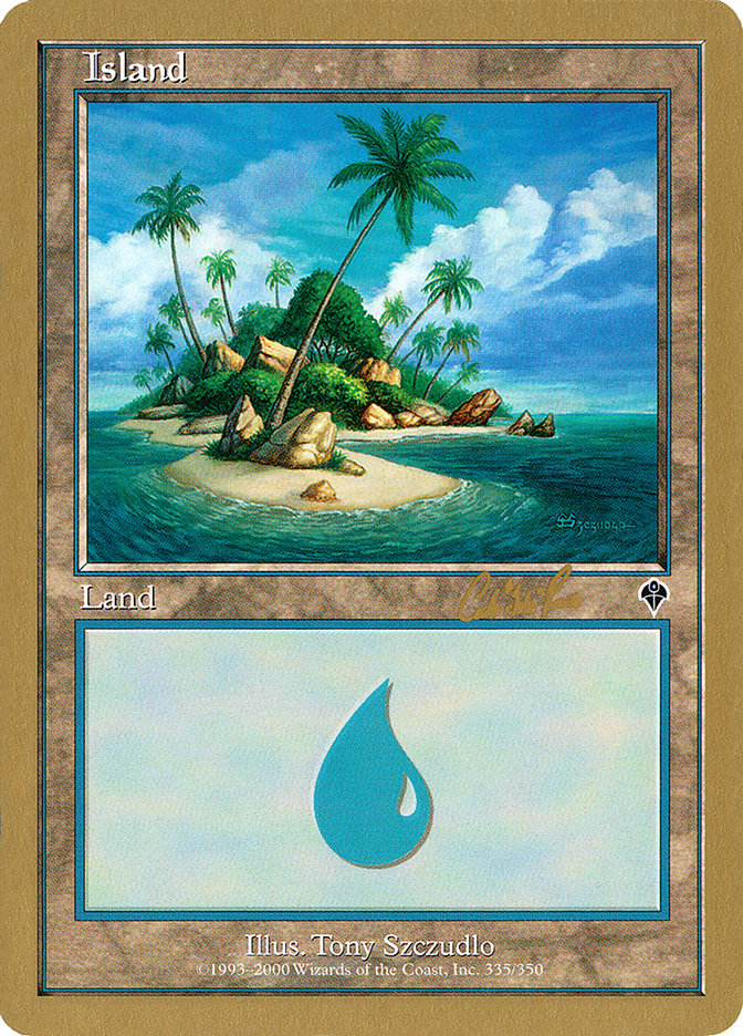 Island (cr335a) (Carlos Romao) [World Championship Decks 2002] | Impulse Games and Hobbies