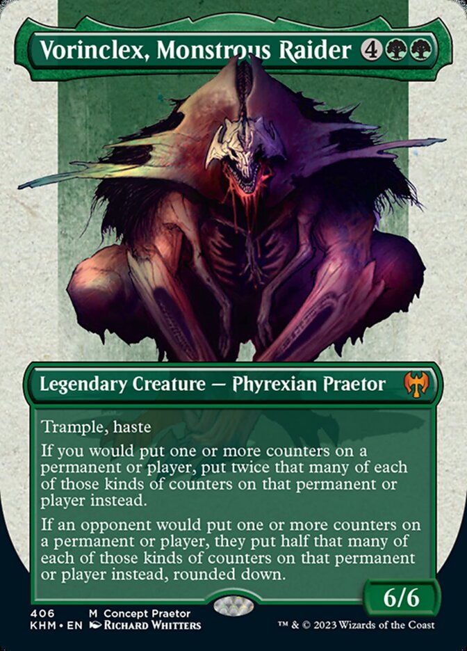 Vorinclex, Monstrous Raider (Borderless Concept Praetors) [Phyrexia: All Will Be One] | Impulse Games and Hobbies