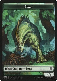 Beast // Saproling Double-sided Token [Commander: Zendikar Rising Tokens] | Impulse Games and Hobbies