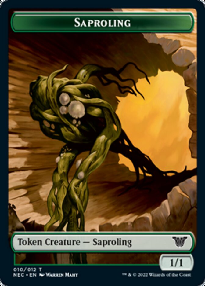 Saproling // Spirit (002) Double-sided Token [Kamigawa: Neon Dynasty Commander Tokens] | Impulse Games and Hobbies