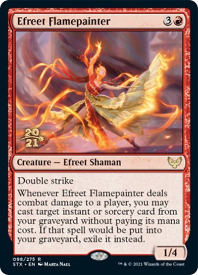 Efreet Flamepainter [Strixhaven: School of Mages Prerelease Promos] | Impulse Games and Hobbies