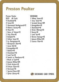 1996 Preston Poulter Decklist Card [World Championship Decks] | Impulse Games and Hobbies