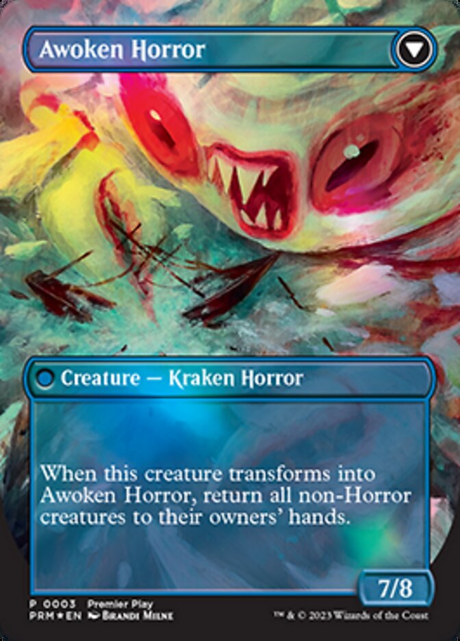 Thing in the Ice // Awoken Horror (Borderless Alternate Art) [Regional Championship Qualifiers 2023] | Impulse Games and Hobbies