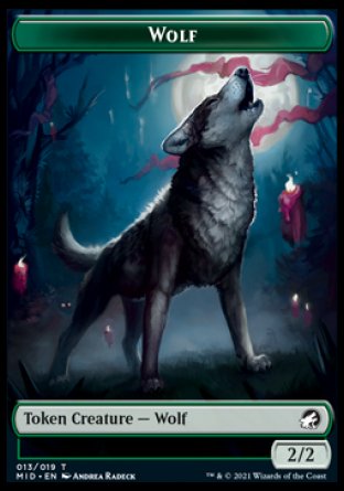 Wolf // Teferi, Who Slows the Sunset Emblem Double-sided Token [Innistrad: Midnight Hunt Tokens] | Impulse Games and Hobbies