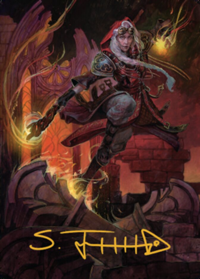 Jaya, Fiery Negotiator Art Card 2 (Gold-Stamped Signature) [Dominaria United Art Series] | Impulse Games and Hobbies