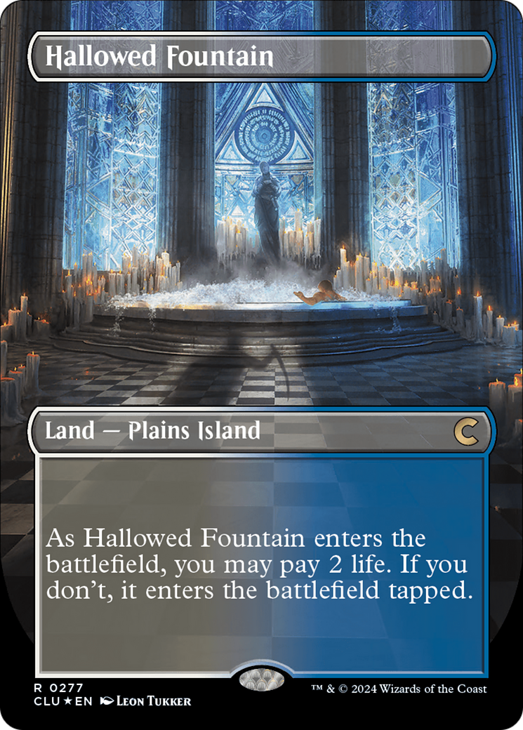 Hallowed Fountain (Borderless) [Ravnica: Clue Edition] | Impulse Games and Hobbies