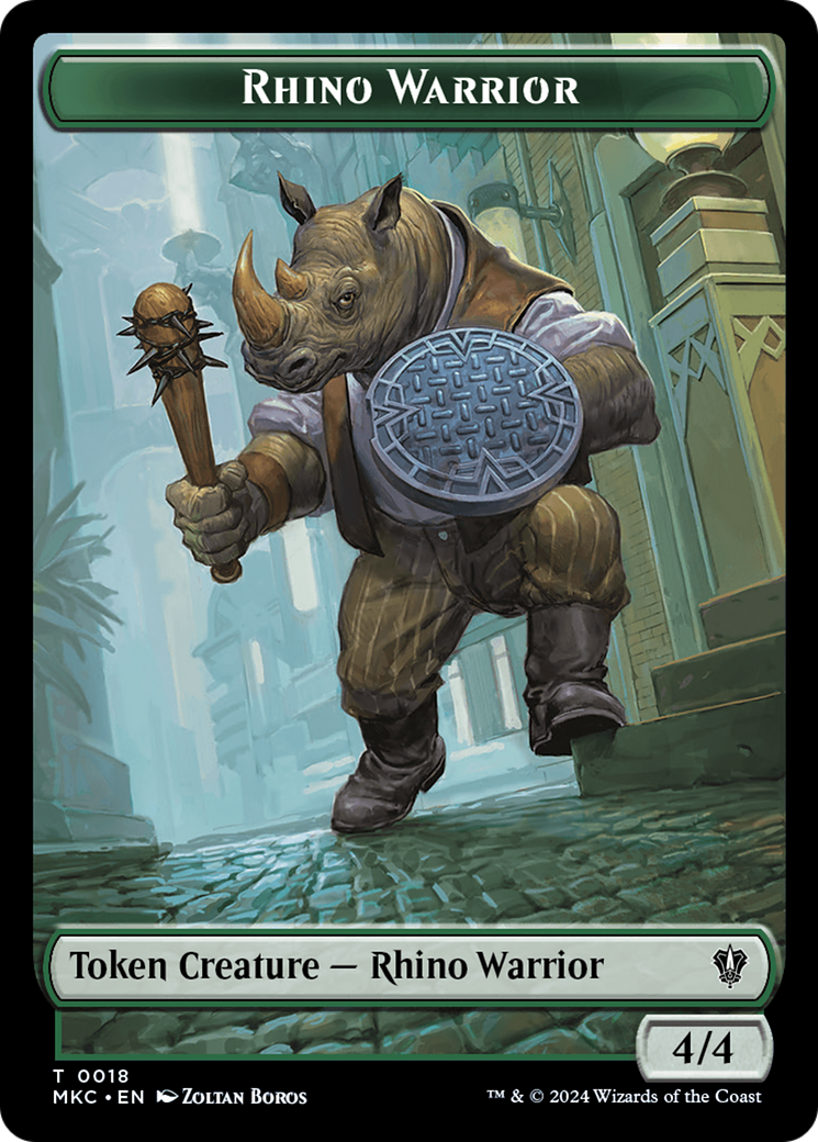 Thopter // Rhino Warrior Double-Sided Token [Murders at Karlov Manor Commander Tokens] | Impulse Games and Hobbies