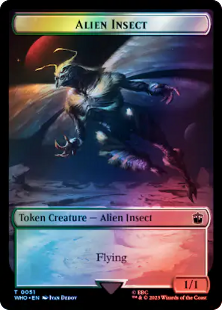 Alien // Alien Insect Double-Sided Token (Surge Foil) [Doctor Who Tokens] | Impulse Games and Hobbies