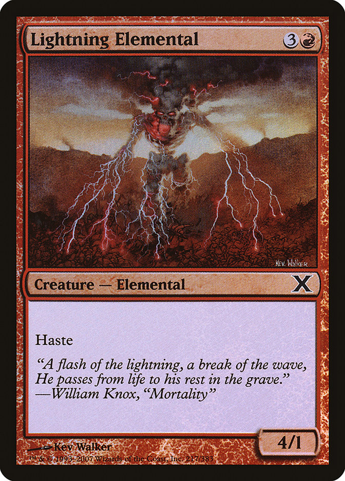 Lightning Elemental (Premium Foil) [Tenth Edition] | Impulse Games and Hobbies