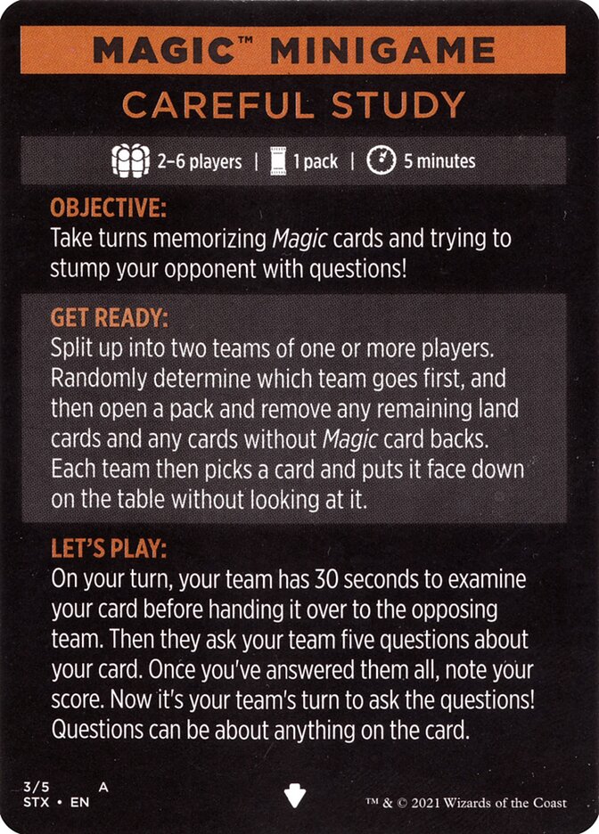 Careful Study (Magic Minigame) [Strixhaven: School of Mages Minigame] | Impulse Games and Hobbies