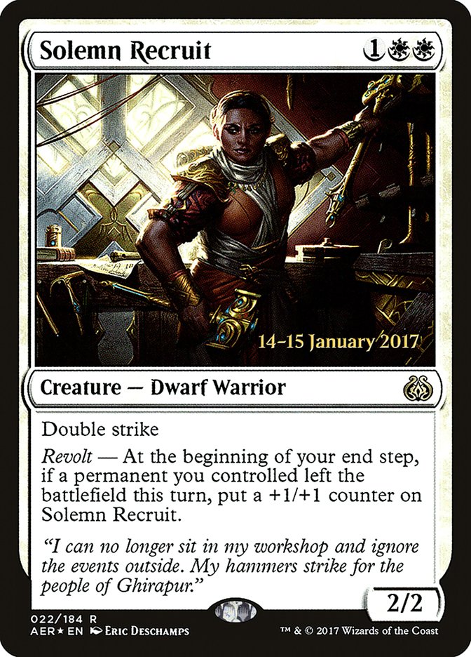 Solemn Recruit [Aether Revolt Prerelease Promos] | Impulse Games and Hobbies