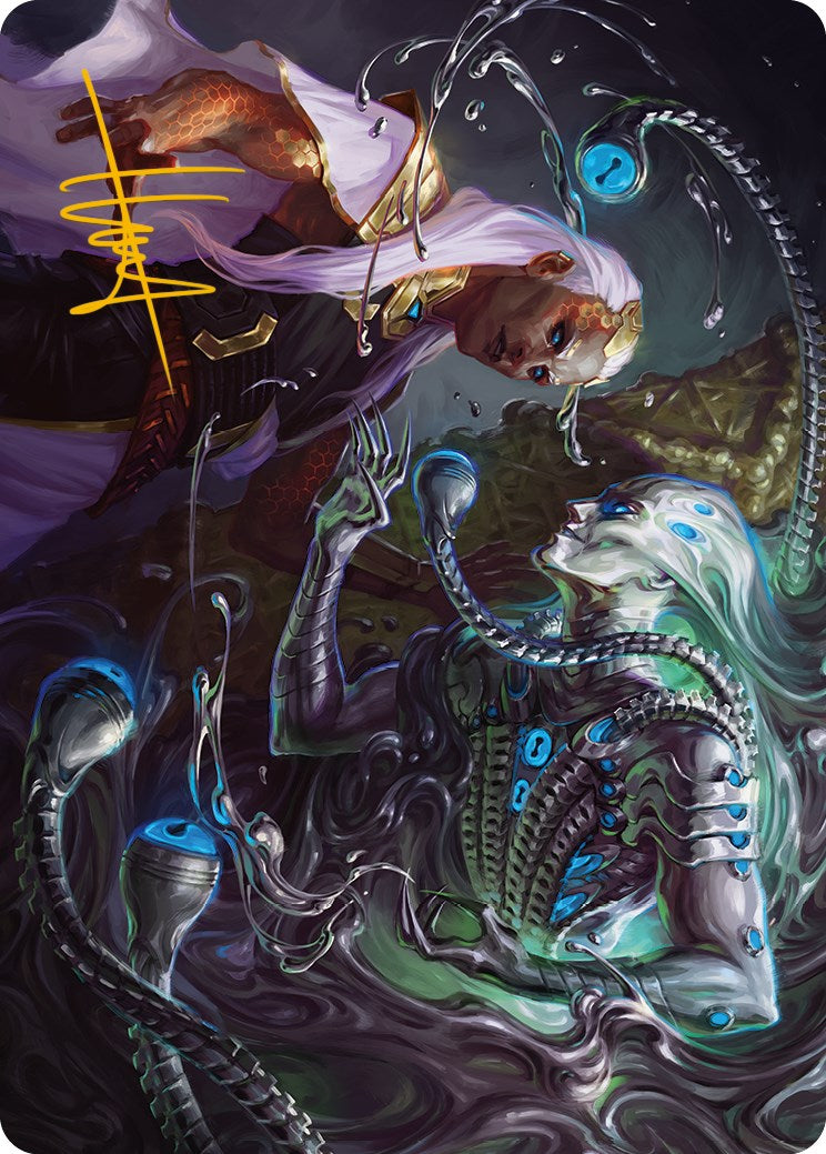 Mirage Mockery Art Card (Gold-Stamped Signature) [Phyrexia: All Will Be One Art Series] | Impulse Games and Hobbies