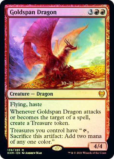 Goldspan Dragon  [Kaldheim Prerelease Promos] | Impulse Games and Hobbies
