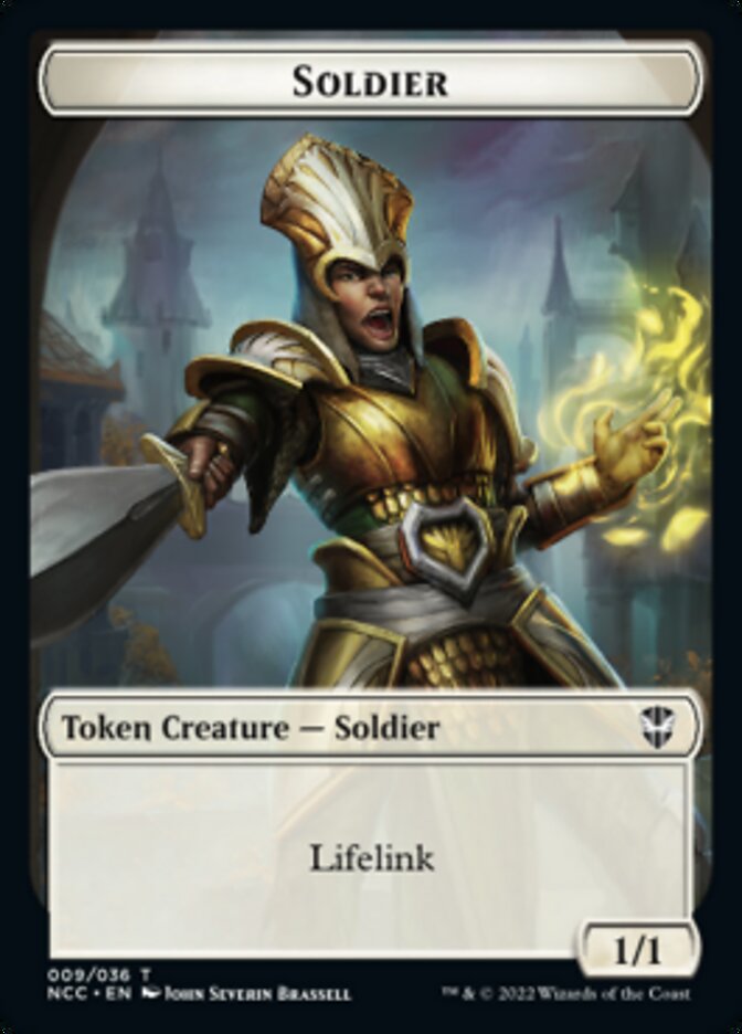 Soldier (09) // Cat Beast Double-sided Token [Streets of New Capenna Commander Tokens] | Impulse Games and Hobbies