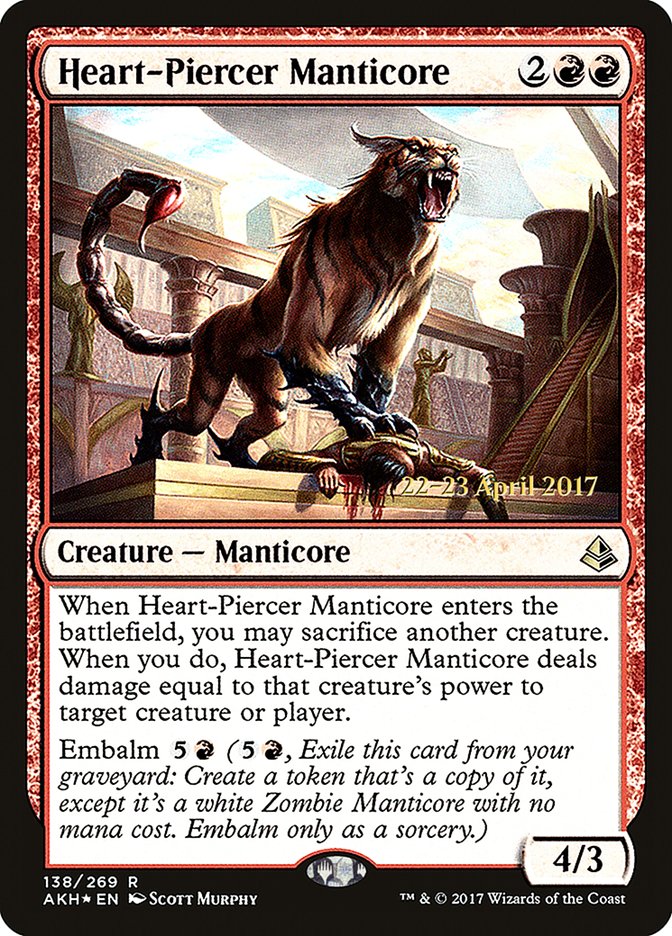 Heart-Piercer Manticore [Amonkhet Prerelease Promos] | Impulse Games and Hobbies