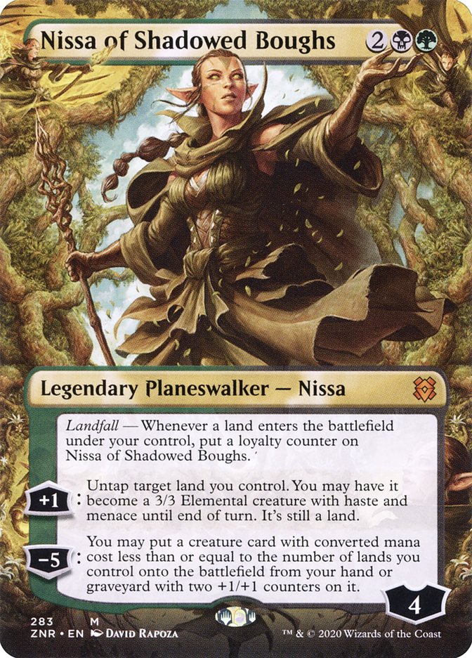 Nissa of Shadowed Boughs (Borderless) [Zendikar Rising] | Impulse Games and Hobbies