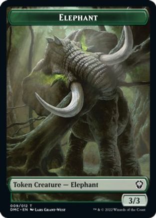 Elephant // Treasure Double-sided Token [Dominaria United Commander Tokens] | Impulse Games and Hobbies