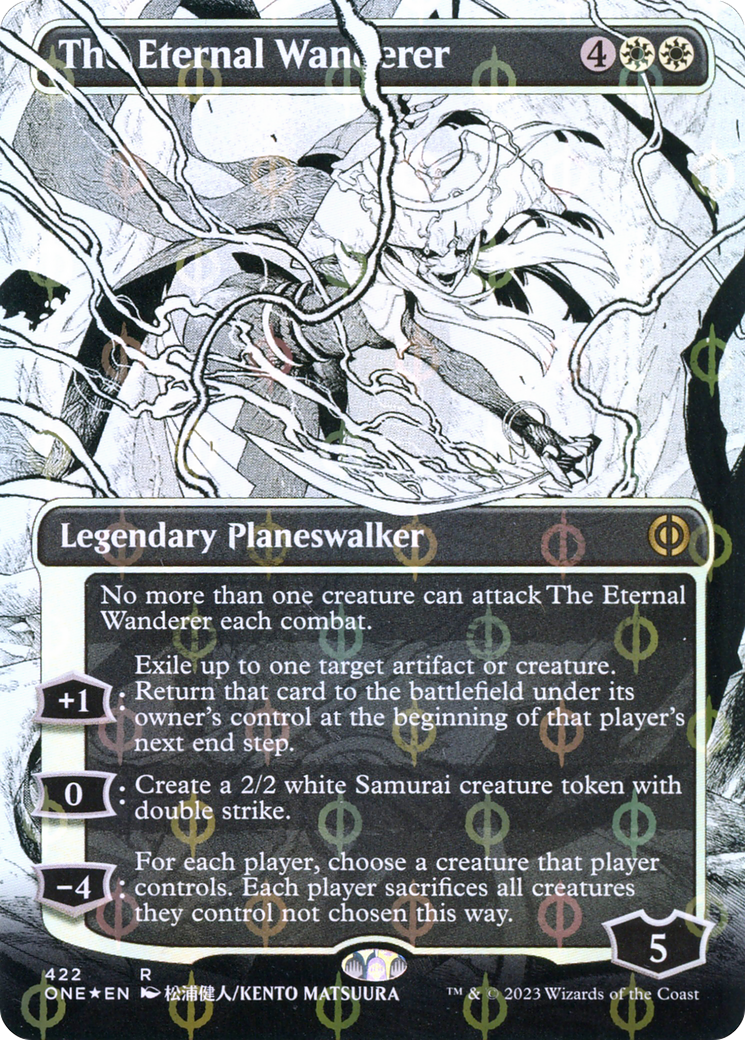 The Eternal Wanderer (Borderless Manga Step-and-Compleat Foil) [Phyrexia: All Will Be One] | Impulse Games and Hobbies