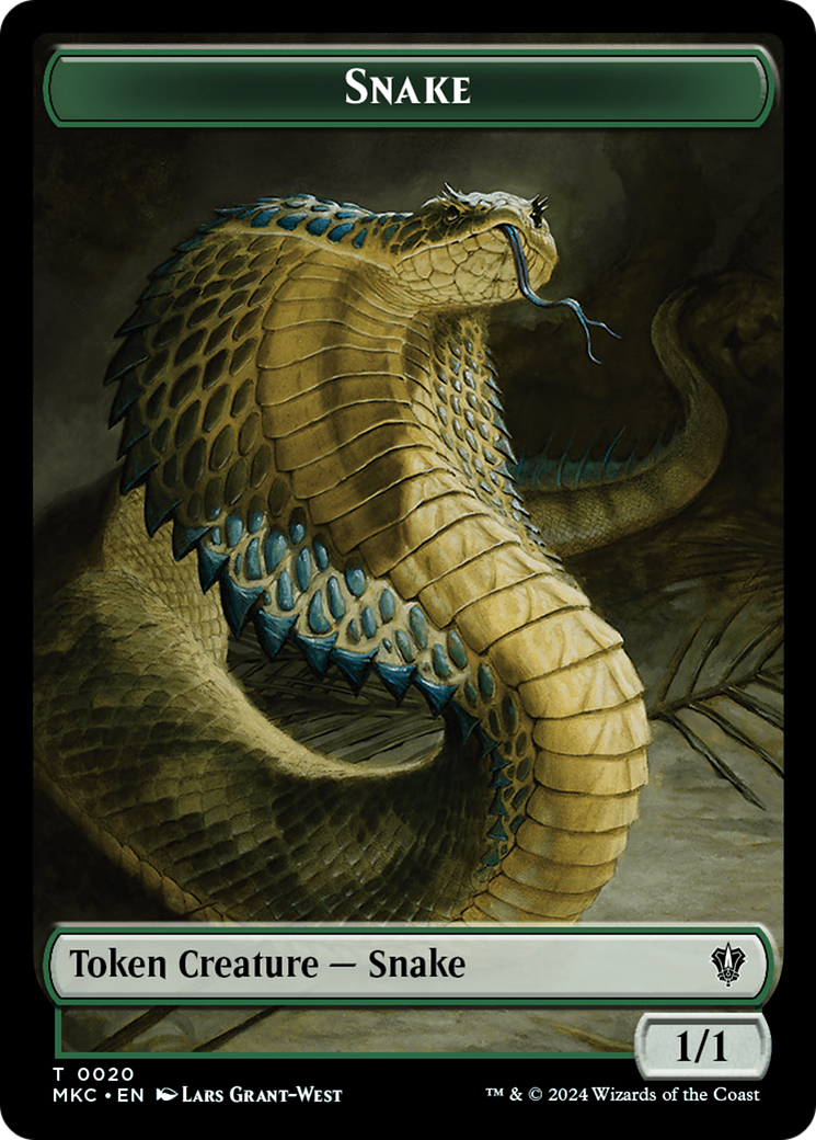 Snake // Morph Double-Sided Token [Murders at Karlov Manor Commander Tokens] | Impulse Games and Hobbies