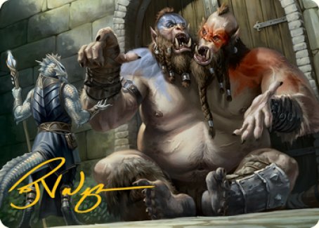 Ettin Art Card (Gold-Stamped Signature) [Dungeons & Dragons: Adventures in the Forgotten Realms Art Series] | Impulse Games and Hobbies