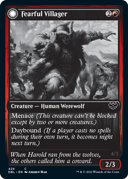 Fearful Villager // Fearsome Werewolf [Innistrad: Double Feature] | Impulse Games and Hobbies