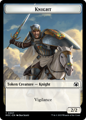 Knight (7) // Spirit (14) Double-Sided Token [March of the Machine Commander Tokens] | Impulse Games and Hobbies