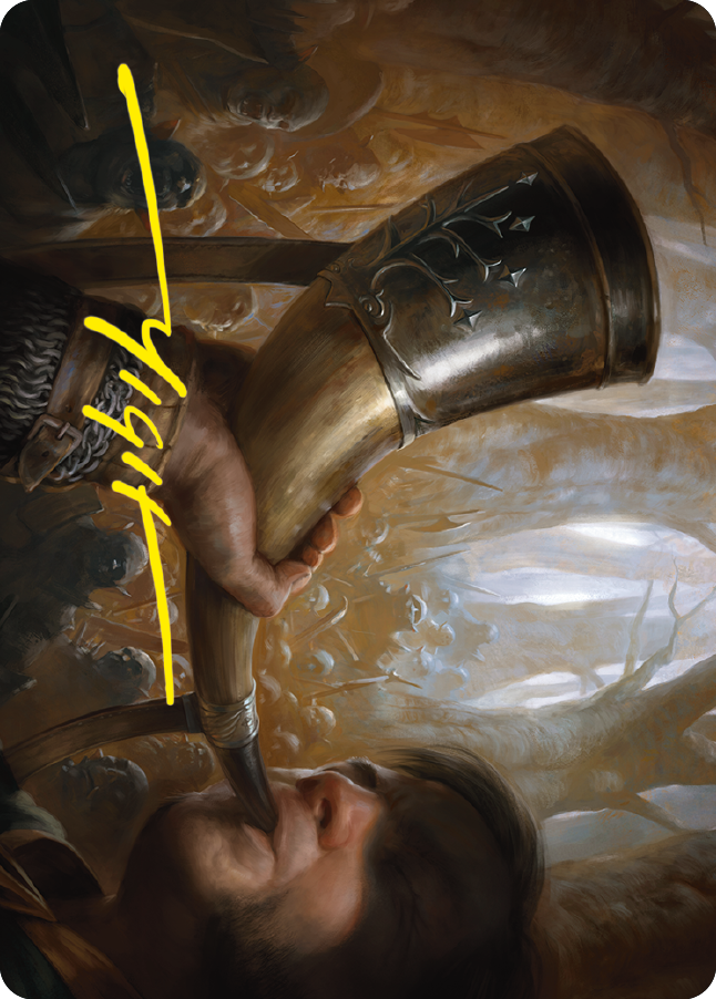 Horn of Gondor Art Card (Gold-Stamped Signature) [The Lord of the Rings: Tales of Middle-earth Art Series] | Impulse Games and Hobbies