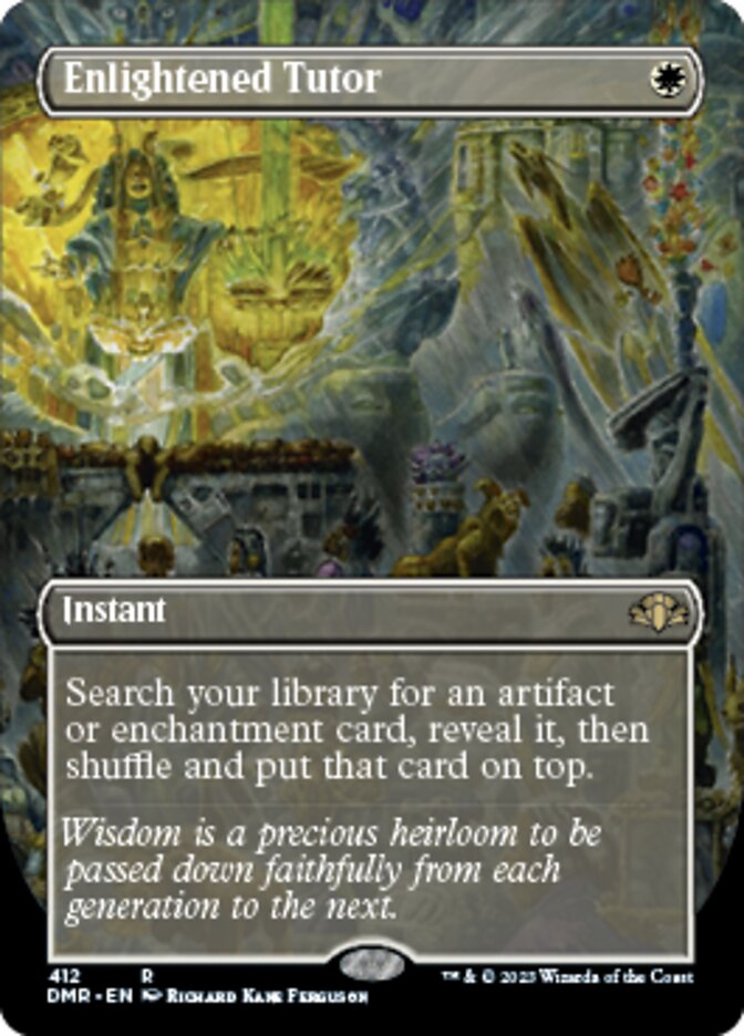 Enlightened Tutor (Borderless Alternate Art) [Dominaria Remastered] | Impulse Games and Hobbies