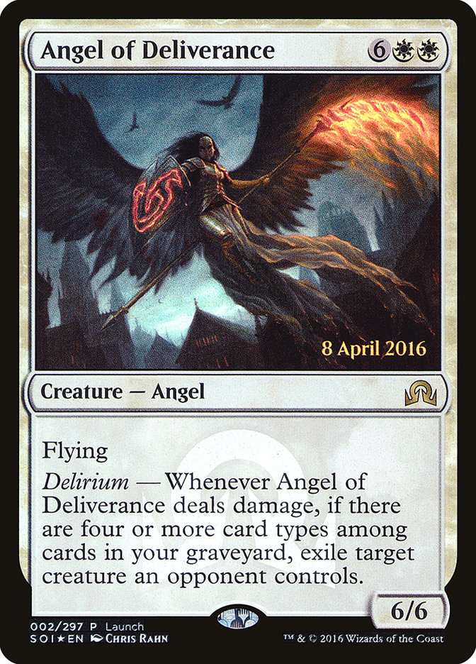 Angel of Deliverance (Launch) [Shadows over Innistrad Promos] | Impulse Games and Hobbies