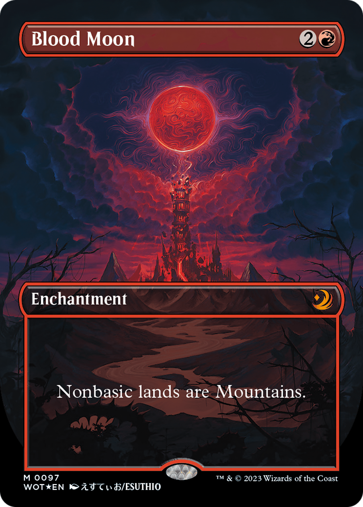 Blood Moon (Anime Borderless) (Confetti Foil) [Wilds of Eldraine: Enchanting Tales] | Impulse Games and Hobbies