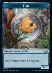 Fish // Rhino Warrior Double-sided Token [Streets of New Capenna Tokens] | Impulse Games and Hobbies