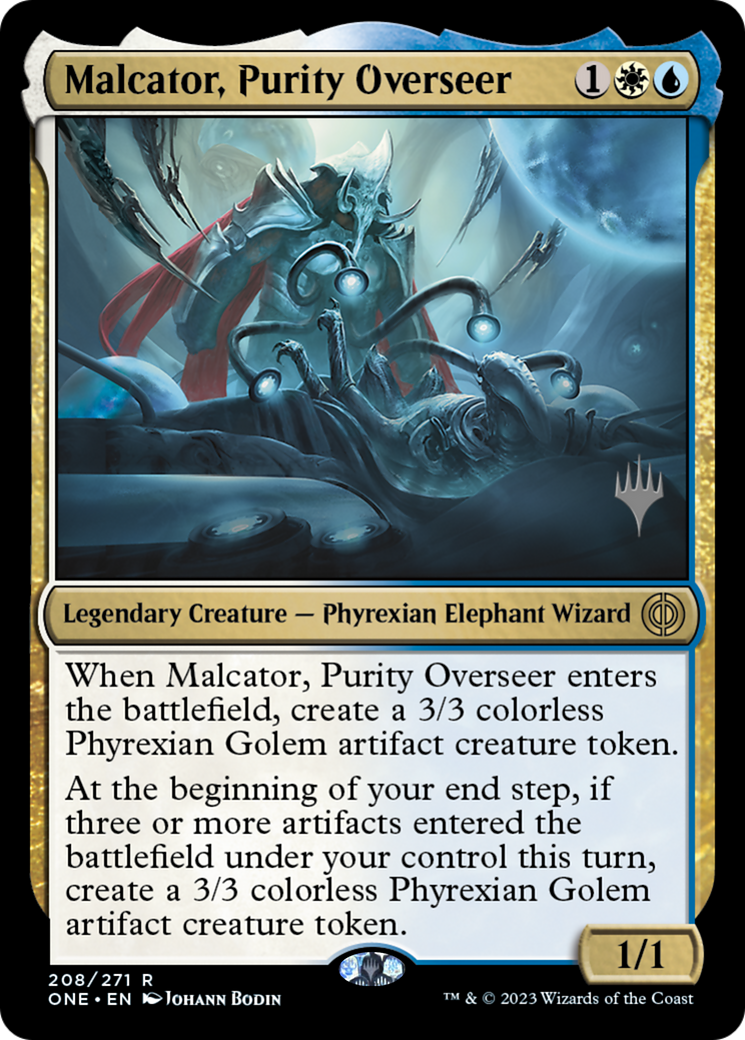 Malcator, Purity Overseer (Promo Pack) [Phyrexia: All Will Be One Promos] | Impulse Games and Hobbies