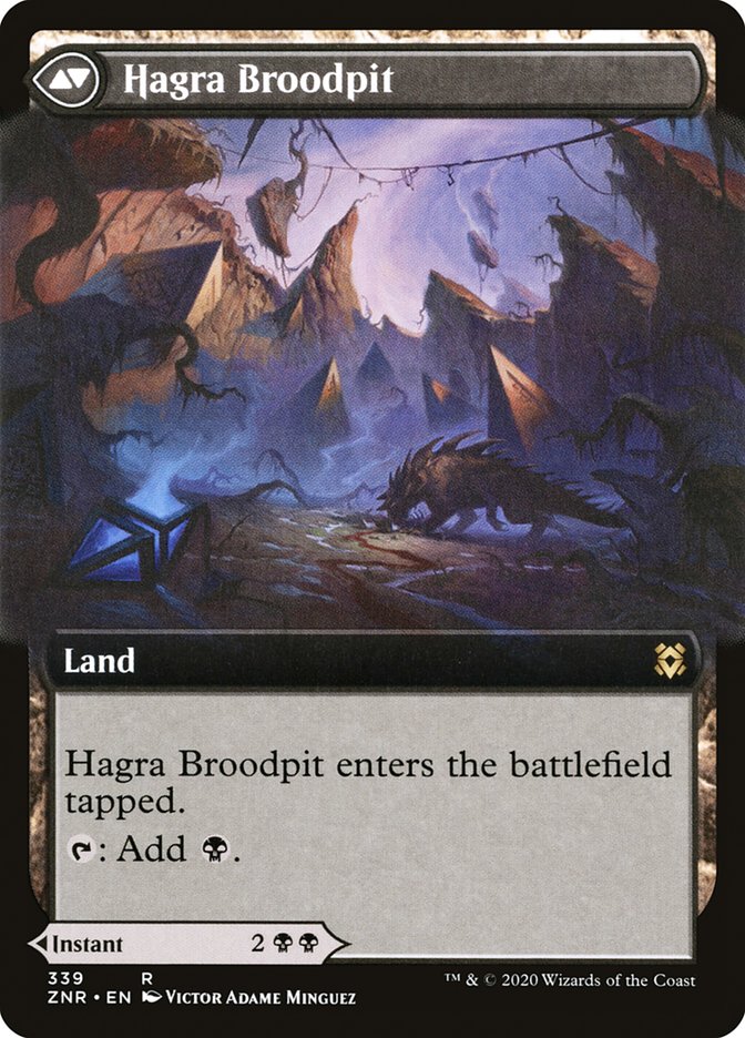 Hagra Mauling // Hagra Broodpit (Extended Art) [Zendikar Rising] | Impulse Games and Hobbies
