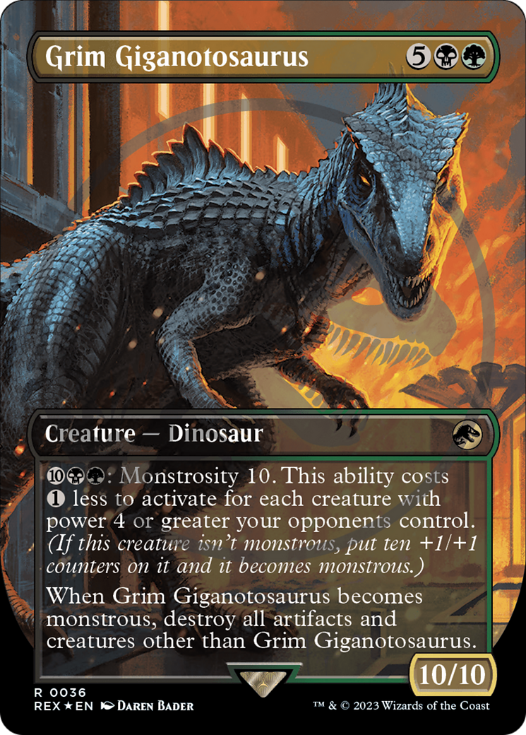 Grim Giganotosaurus Emblem (Borderless) [Jurassic World Collection Tokens] | Impulse Games and Hobbies