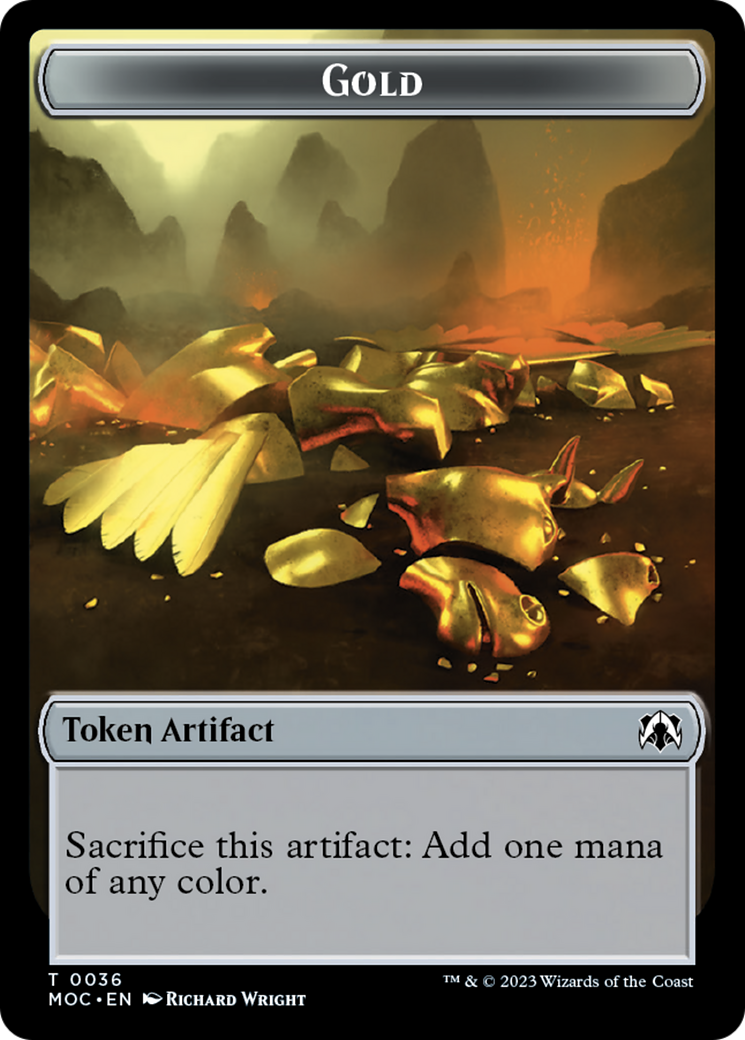 Thopter // Gold Double-Sided Token [March of the Machine Commander Tokens] | Impulse Games and Hobbies