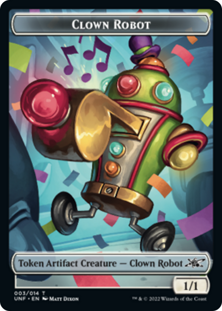 Clown Robot (003) // Food (010) Double-sided Token [Unfinity Tokens] | Impulse Games and Hobbies