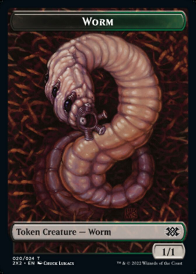 Worm // Vampire Double-sided Token [Double Masters 2022 Tokens] | Impulse Games and Hobbies