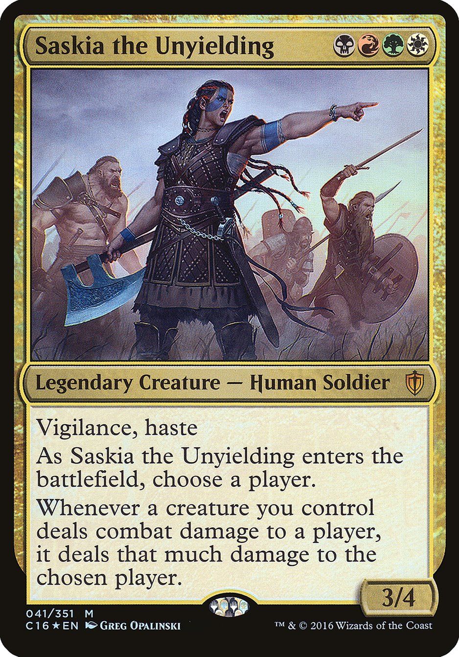 Saskia the Unyielding (Oversized) [Commander 2016 Oversized] | Impulse Games and Hobbies