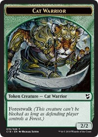 Cat Warrior // Elemental Double-sided Token [Commander 2018 Tokens] | Impulse Games and Hobbies