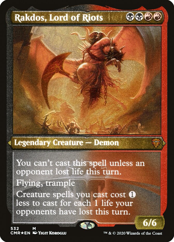 Rakdos, Lord of Riots (Etched) [Commander Legends] | Impulse Games and Hobbies